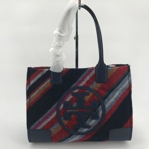 Tory Burch Ella Striped Wool Mini Tote